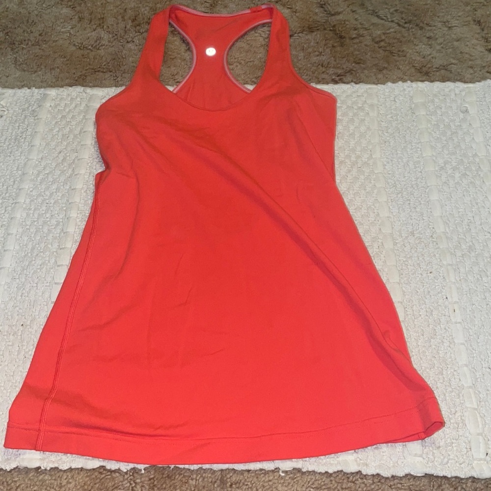 cute coral/orange lululemon tank top